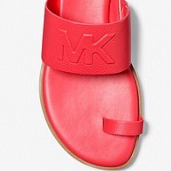Michael Kors Embossed Faux Leather Slide Sandals‎ - Picture 3 of 7